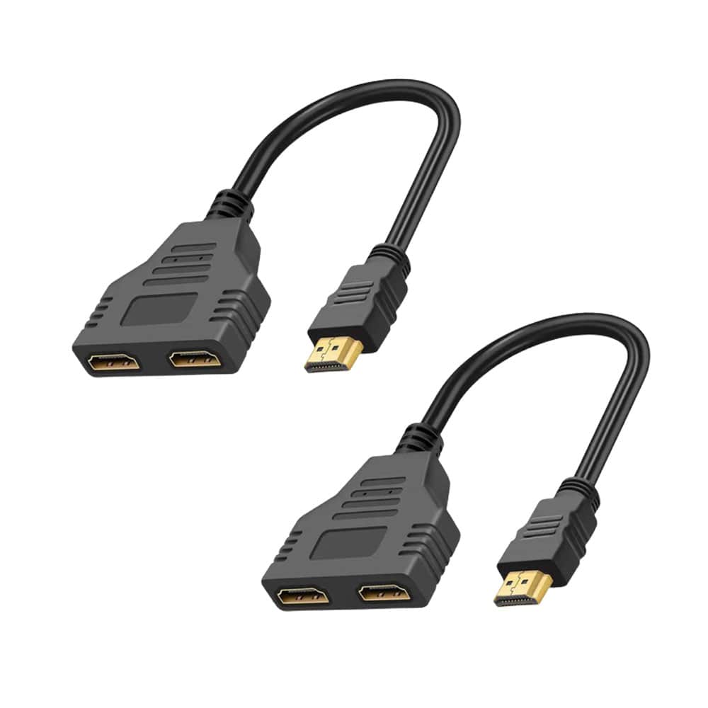 HDMI ケーブル 2本セット 分配機 テレビ 分配 hdmi 1080P スプリッタ オス-デュアル HDMIメス 屋外用 ミーティング プロジェクター シャ