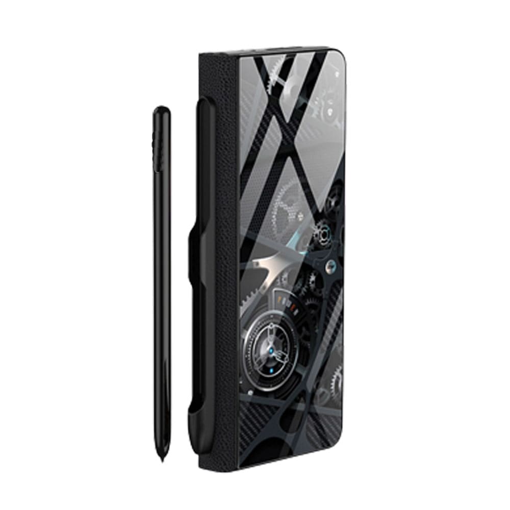 Galaxy Z Fold4ケース ブラック 保護 傷 汚れ 防止 かっこいい メンズ スタイリッシュ 送料無料
